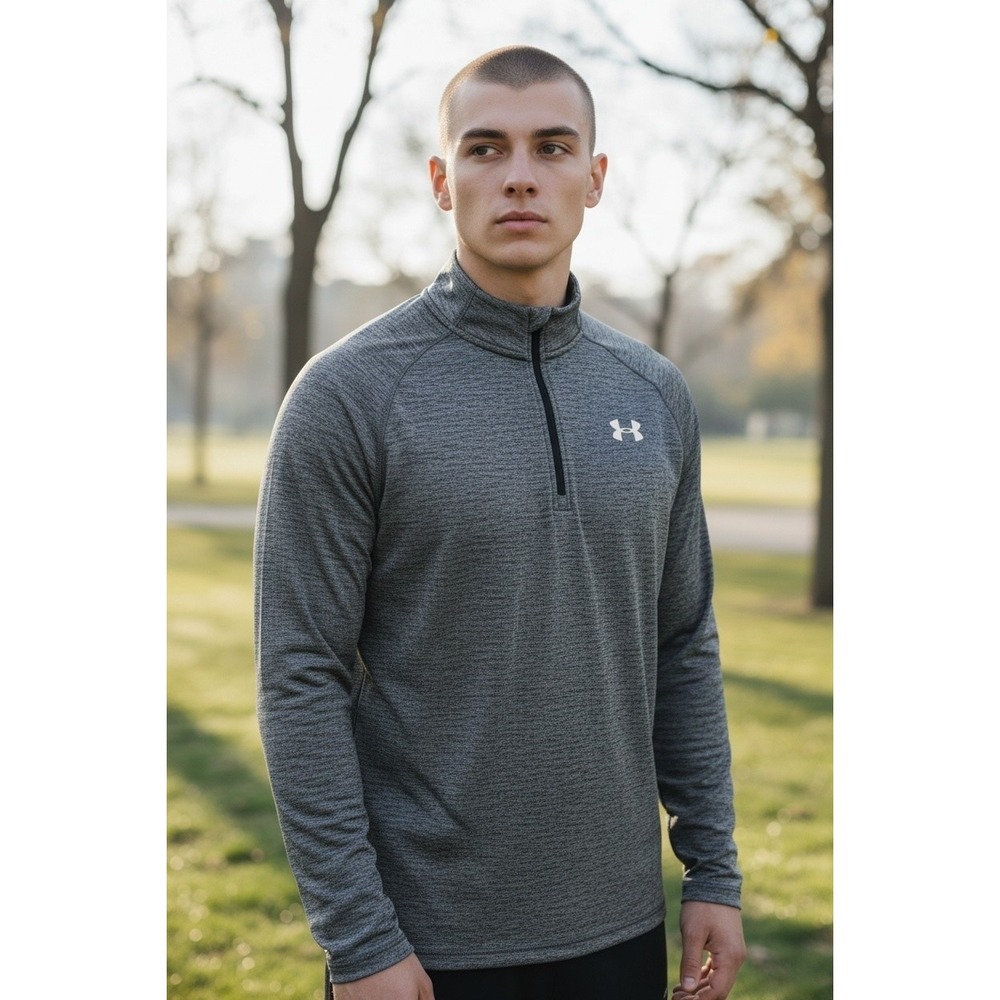 Under Armour Mens HeatGear 1/4 Zip Pullover Gray Space Dye XL 933VSVMF00742
